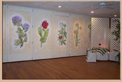 decorative painting, murals, art, flowers