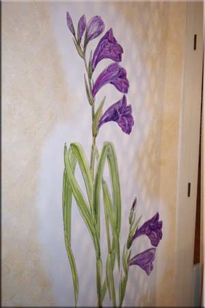 mural, floral