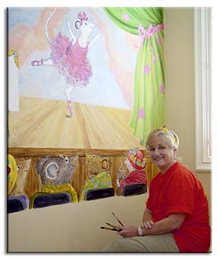 Sue Solitaire and Angelina Ballerina Mural