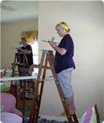 Sue Solitaire at work in childs room